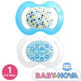 Baby-Nova nappar, symmetriska, silikon stl.1 (blå, transparent)