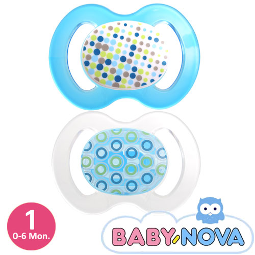 Baby-Nova nappar, symmetriska, silikon stl.1 (blå, transparent)