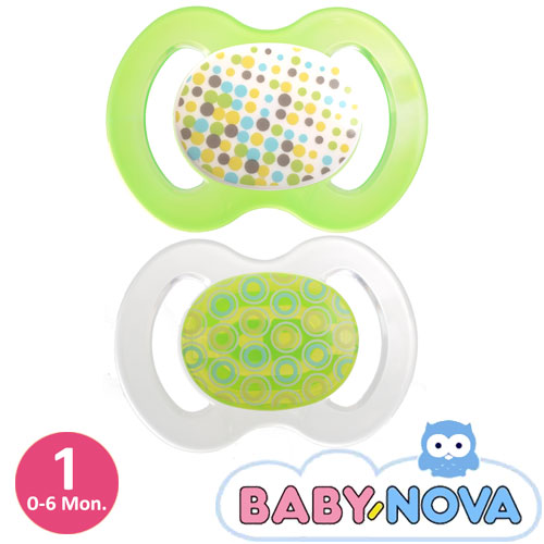 Baby-Nova nappar, symmetriska, silikon stl.1 (grön, transparent)