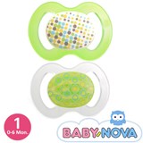 Baby-Nova nappar, symmetriska, silikon stl.1 (grön, transparent)