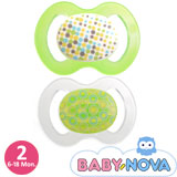Baby-Nova nappar, symmetriska, silikon stl.2 (grön, transparent)