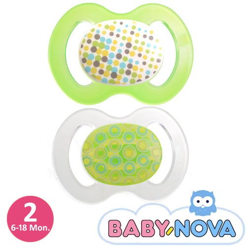 Baby-Nova nappar, symmetriska, silikon stl.2 (grön, transparent)