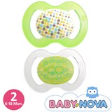 Baby-Nova nappar, symmetriska, silikon stl.2 (grön, transparent)