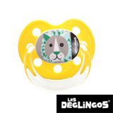 Les Deglingos napp, anatomisk, silikon, stl. 2 (gult lejon)