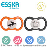  Esska Happy Glow Halloweennappar, symmetriska, silikon stl.2 (svart, orange)