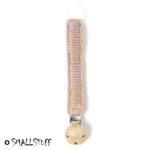 Smallstuff napphållare, stickat, powder/gold