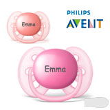Philips Avent Ultra Soft Namnnappar, symmetriska, silikon stl.2