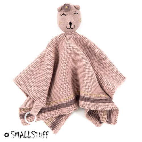 Smallstuff snuttefilt, stickat, rosa