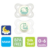 MAM Night nappar, symmetriska, silikon stl.1