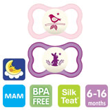 MAM Air Night nappar, symmetriska, silikon stl.2