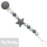 My Teddy napphållare, My Baby Rocks, grå/blå med stjärna