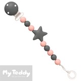 My Teddy napphållare, My Baby Rocks, grå/rosa med stjärna