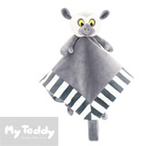 My Teddy snuttefilt med napphållare, lemur, grå