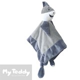 My Teddy snuttefilt med napphållare, haj, grå