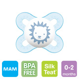 MAM Start napp, symmetrisk, silikon stl.0 (blå)