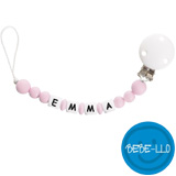 Napphållare med namn, rosa (1–9 bokstäver) 