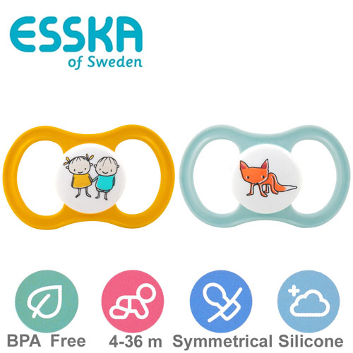 Esska Happy nappar, symmetriska, silikon stl.2