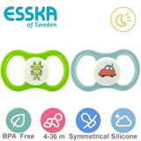 Esska Happy GLOW nappar, symmetriska, silikon stl.2