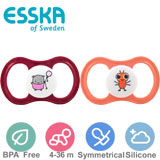 Esska Happy nappar, symmetriska, silikon stl.2