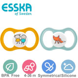 Esska Happy nappar, symmetriska, silikon stl.2