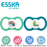 Esska Happy nappar, symmetriska, silikon stl.2