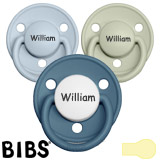 BIBS De Lux Namnnappar, runda, latex, stl. 1