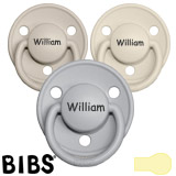 BIBS De Lux Namnnappar, runda, latex, stl. 1