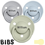 BIBS De Lux Namnnappar, runda, latex, stl. 2