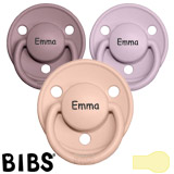 BIBS De Lux Namnnappar, runda, latex, stl. 2