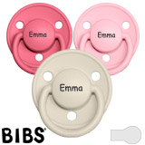 BIBS De Lux Namnnappar, runda, silikon, one size