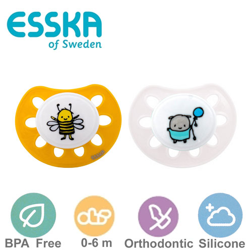Esska Classic nappar, anatomiska, silikon stl.1